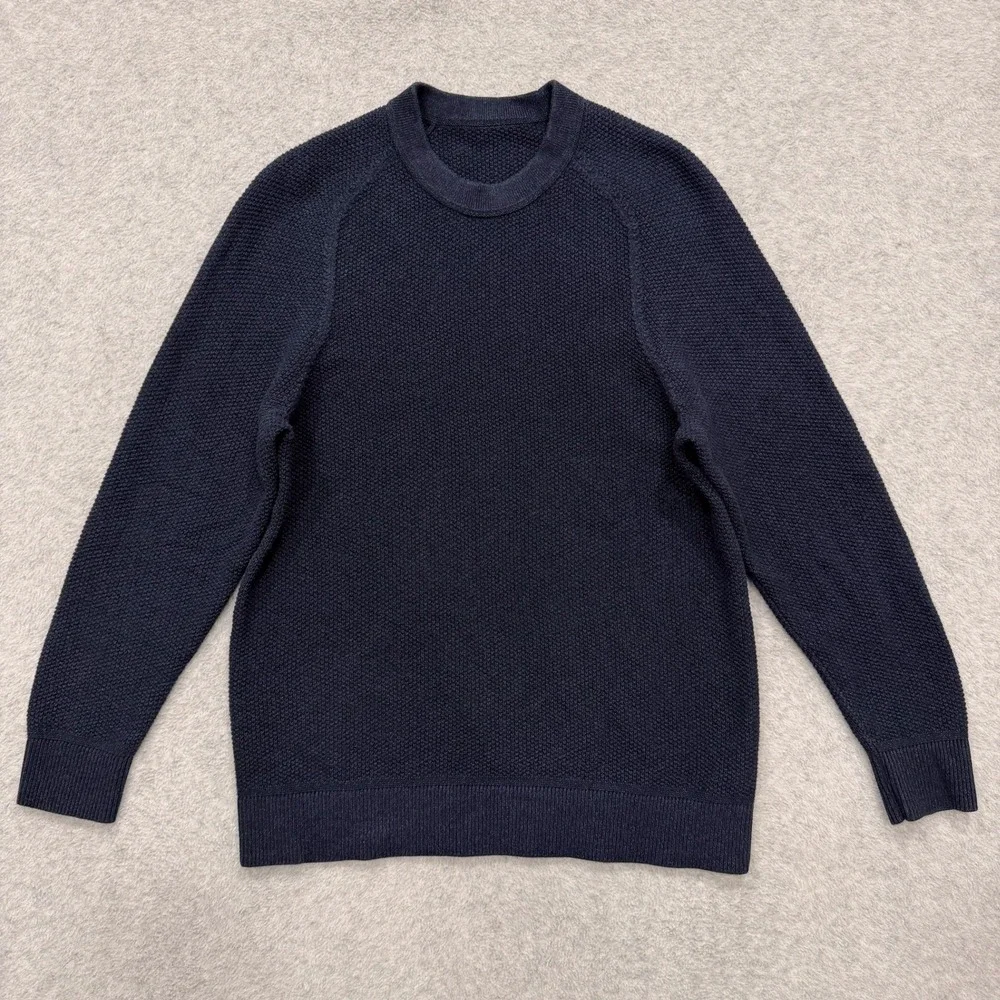 Lululemon Sweater Mens S Blue Textured Knit Crewneck